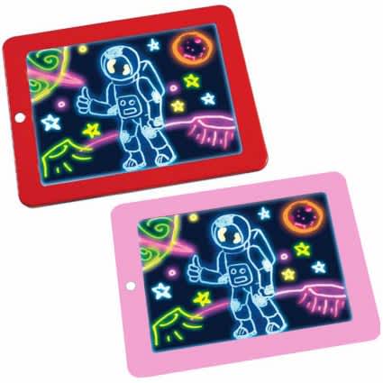 3D Light-Up Drawing Pad for Kids with Neon Markers