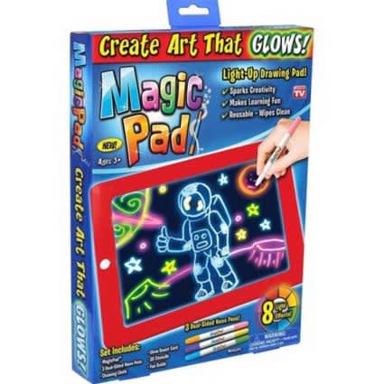 3D Light-Up Drawing Pad for Kids with Neon Markers