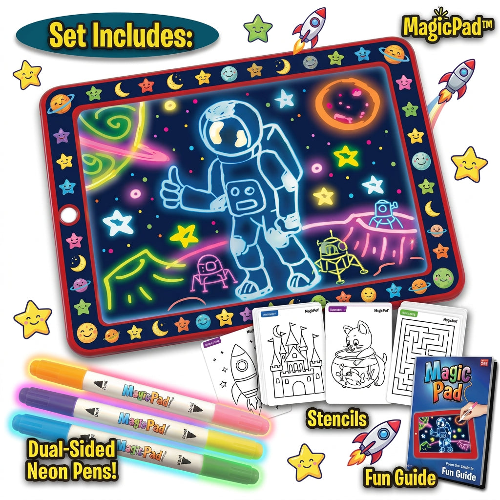 3D Magic Light-Up Drawing Pad for Kids