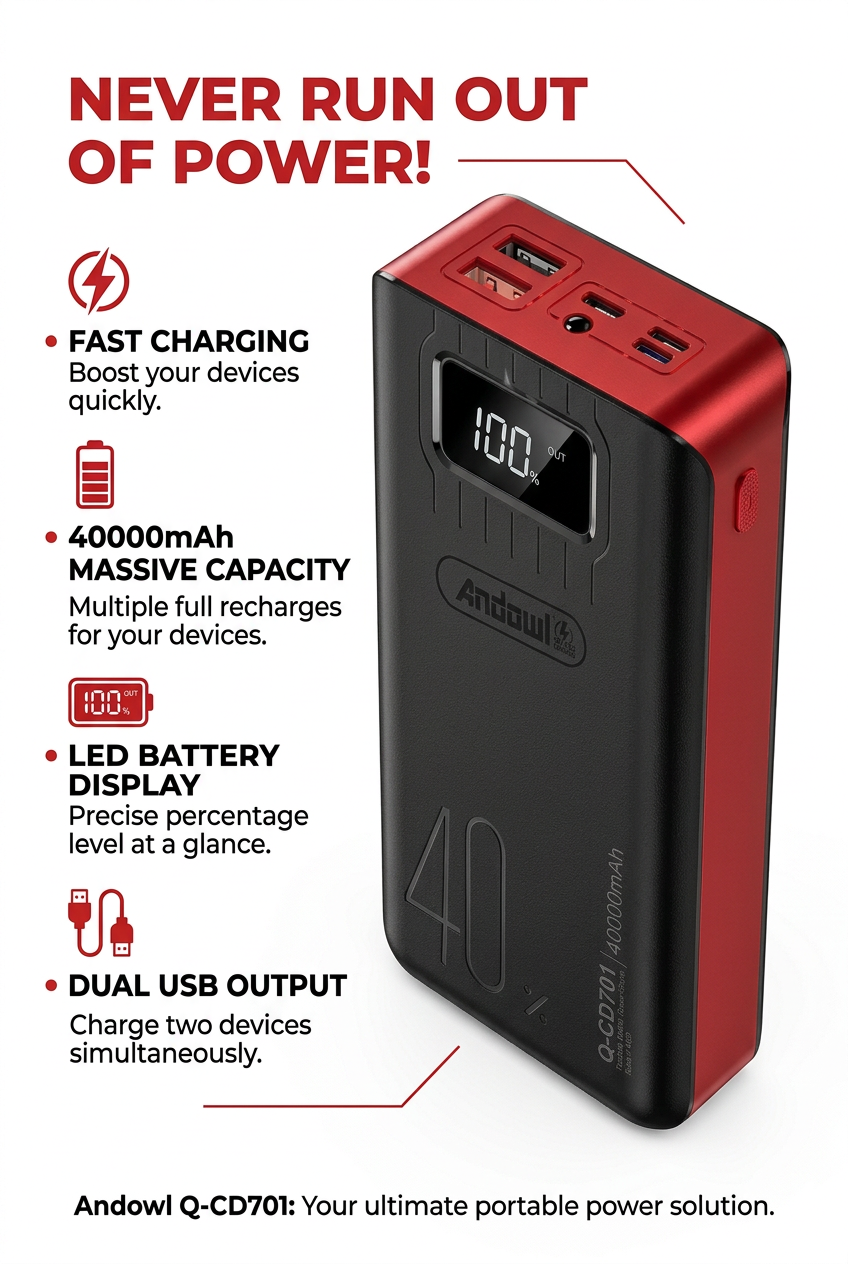 40000mAh Large Capacity Power Bank