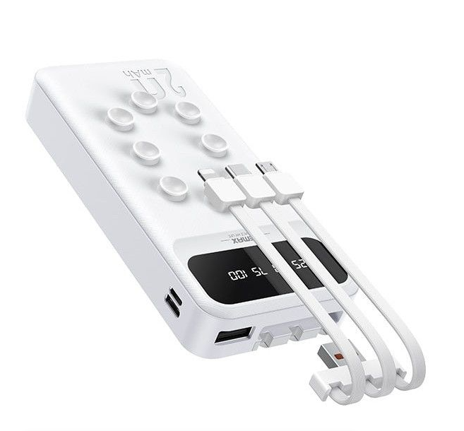 20000mAh Power Bank with Built-In 3-in-1 Cable