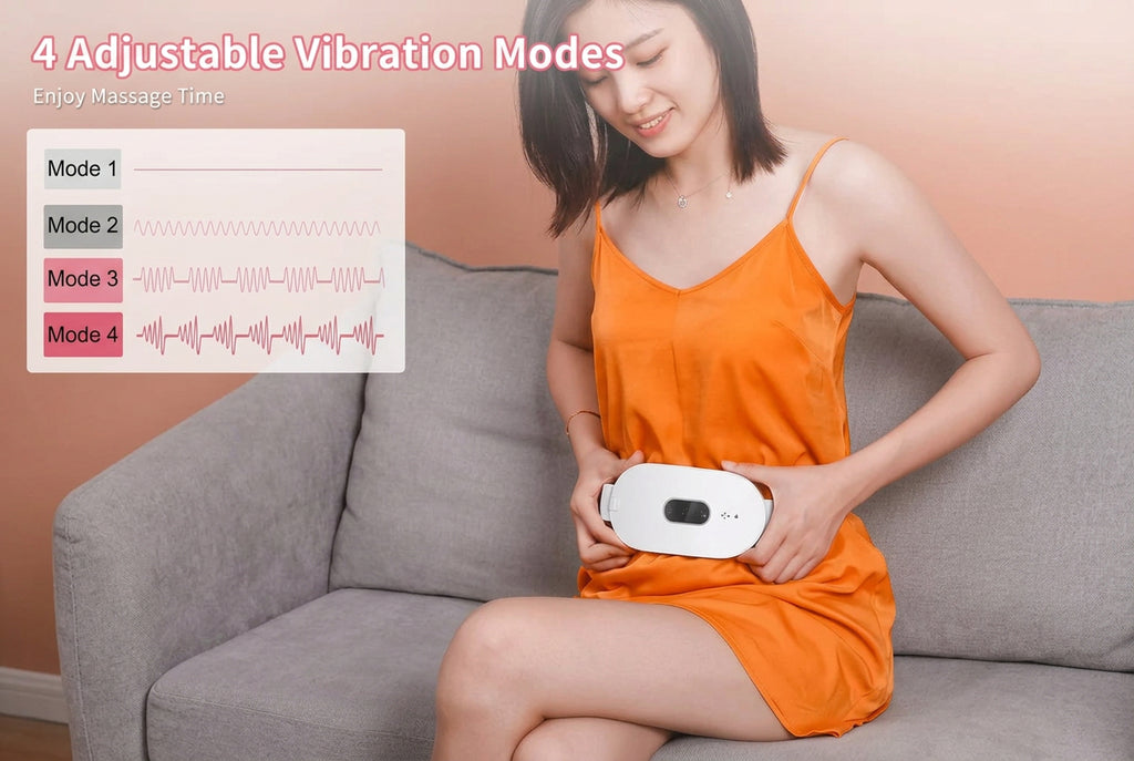 Cordless Menstrual Heating Pad: Rechargeable Graphene Heat Belt (White)