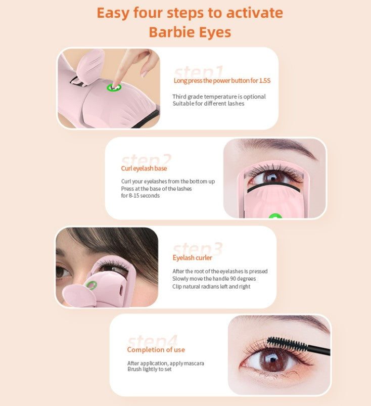 Electric Eyelash Curler: Quick Lash Lifting Tool (White)