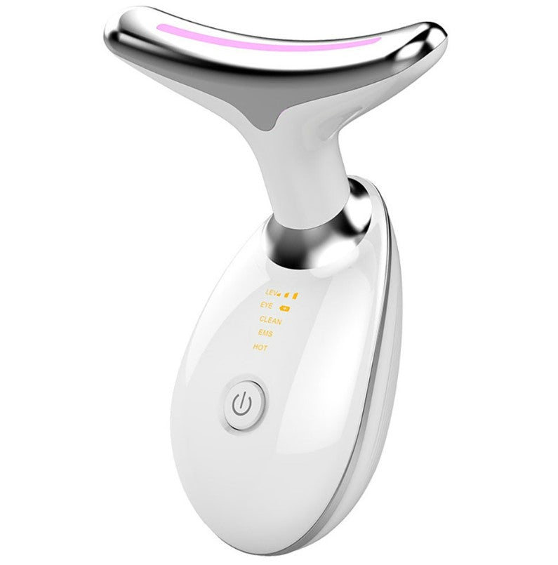 3-Colour LED Face & Neck Lifting Massager: Warm Vibration Anti-Aging Wand