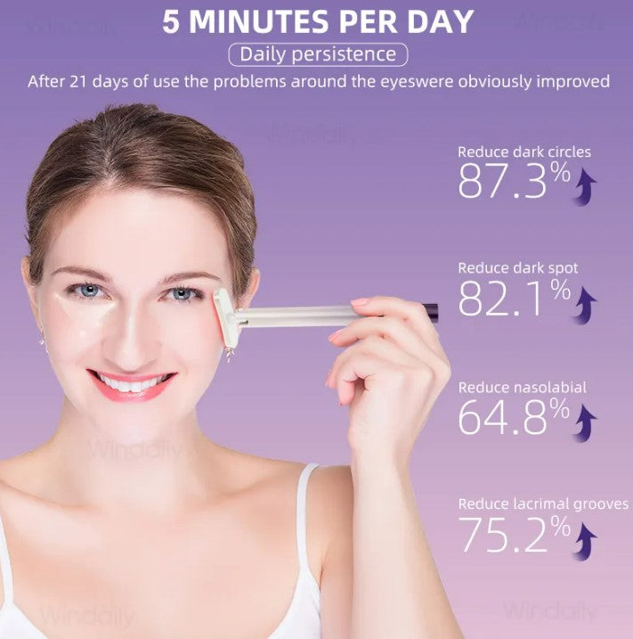 4-in-1 Facial Wand: EMS Microcurrent, Red Light & Warm Vibration Lifting Device (Purple)