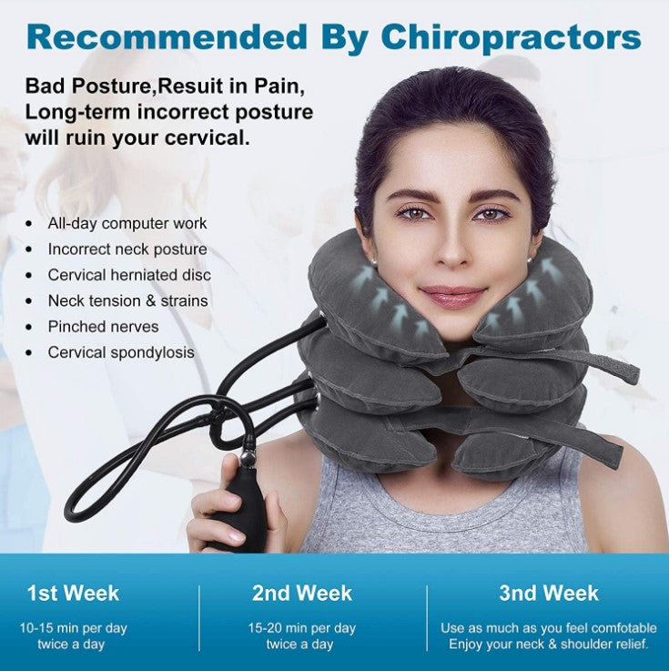 Inflatable Cervical Neck Support Pillow