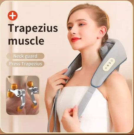 Wireless Heated Neck & Shoulder Massager: Graphene Heat Kneading Massager