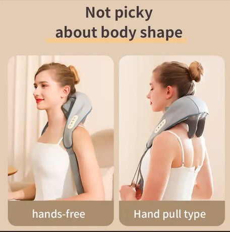 Wireless Heated Neck & Shoulder Massager: Graphene Heat Kneading Massager