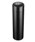 Smart Digital Thermometer Flask 500ml: Insulated Stainless Steel Bottle (Black)
