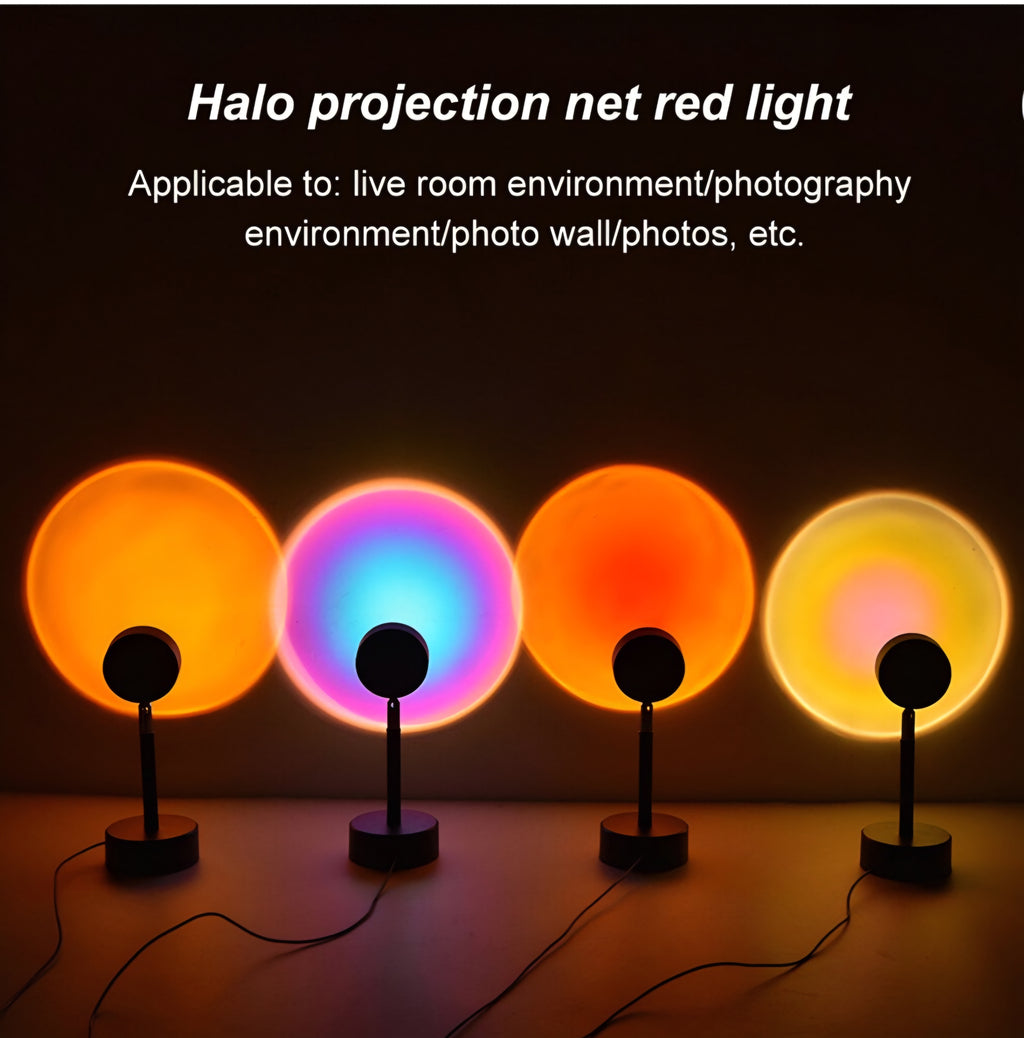 Sunset Projection Lamp: Romantic Sunset Glow LED Mood Light with USB Cable