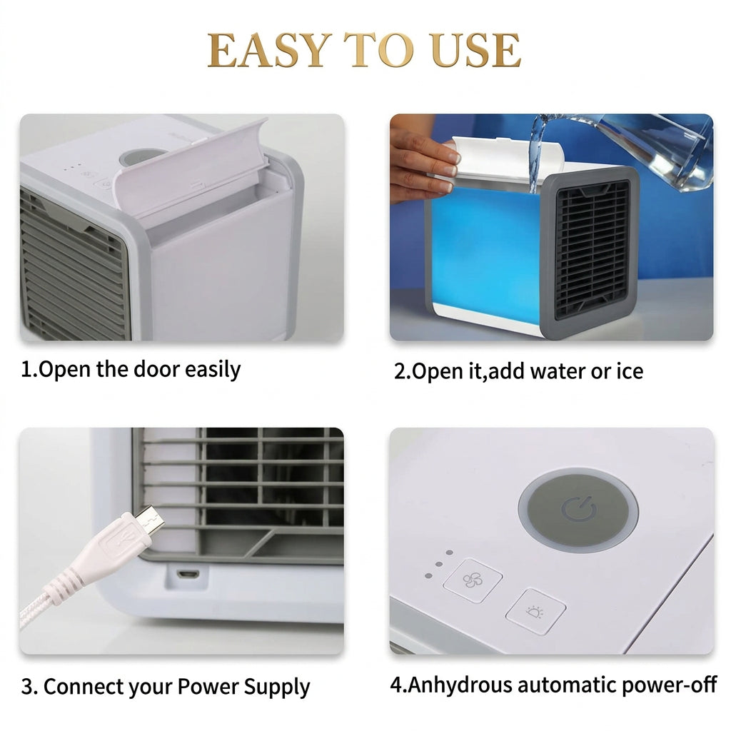 3-in-1 Portable Air Cooler, Humidifier & Purifier